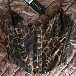 White fox boutique leopard bustier